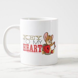 Jerry Mouse "Key to My Heart" Valentine Jumbo-Tasse
