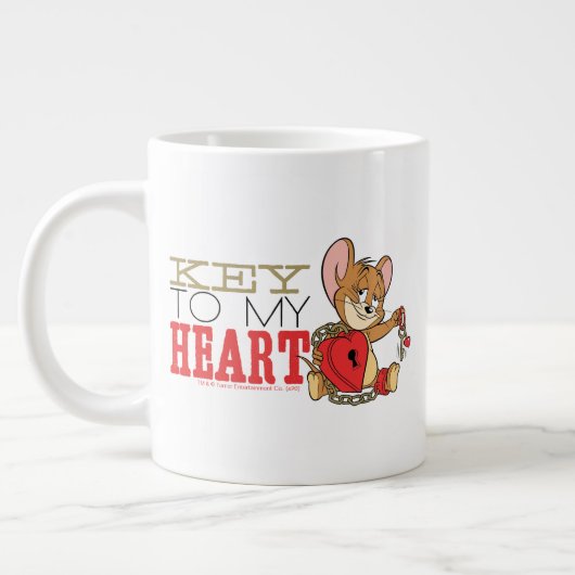 Jerry Mouse "Key to My Heart" Valentine Jumbo-Tasse (Links)