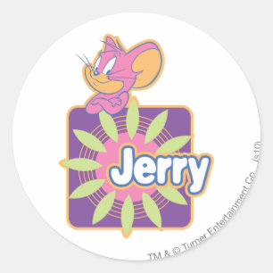 Jerry Neon Mouse Runder Aufkleber