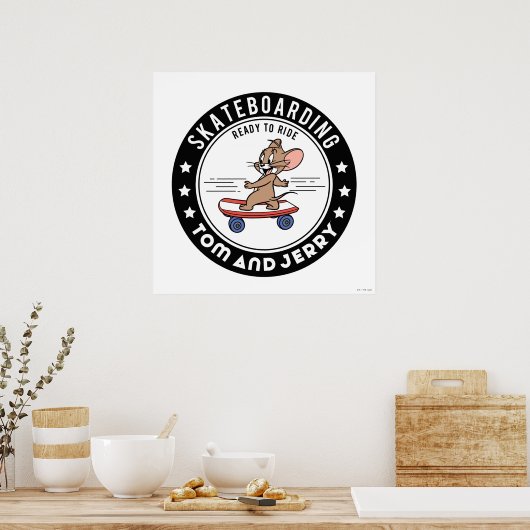 Jerry Skateboarding - Reitbereit Poster (Küche)
