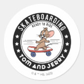 Jerry Skateboarding - Reitbereit Runder Aufkleber (Vorderseite)