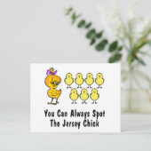 Jersey Chick Postkarte (Stehend Vorderseite)