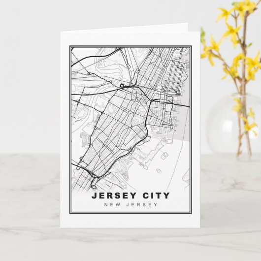 Jersey City Map Karte (Gelbe Blume)