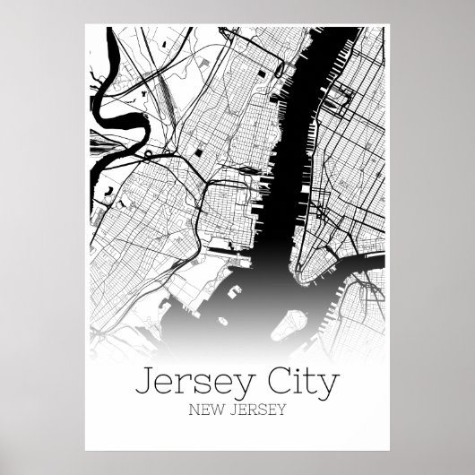 Jersey City Map - New Jersey - City Map Poster (Vorne)