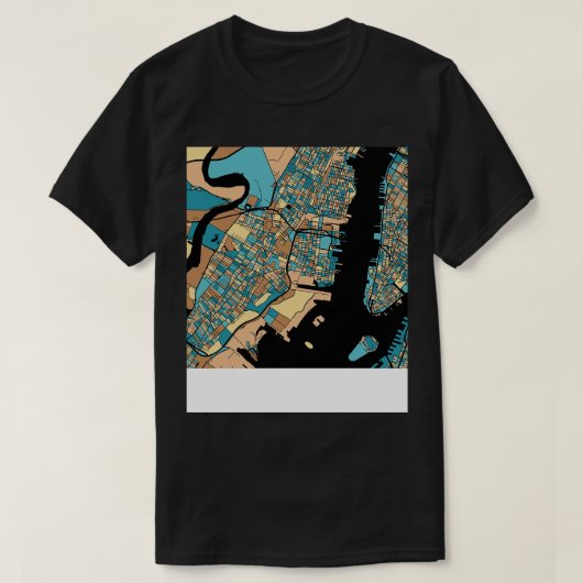 Jersey City Map Pattern in der Mitte des Jahrhunde T-Shirt (Design vorne)