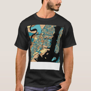 Jersey City Map Pattern in der Mitte des Jahrhunde T-Shirt