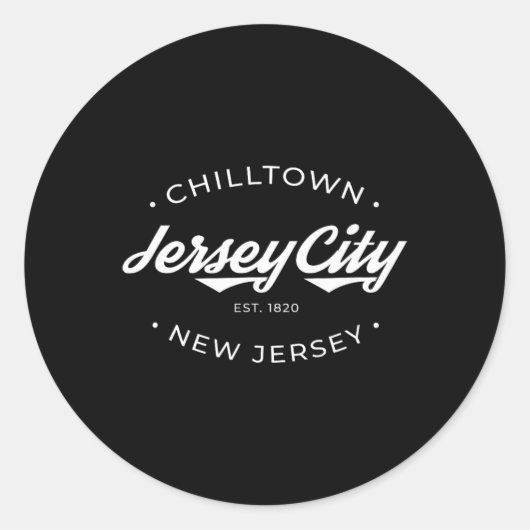Jersey City New Jersey Chilltown - Black - Small - Runder Aufkleber (Vorderseite)
