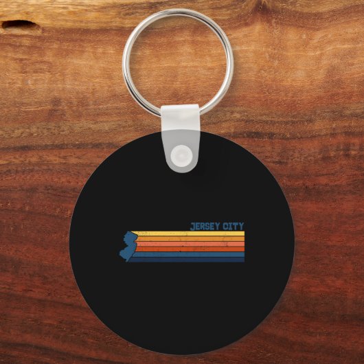 Jersey City New Jersey City Retro  Schlüsselanhänger (Vorderseite)