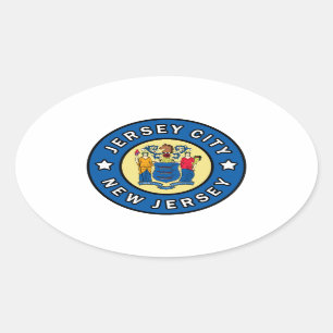 Jersey City New Jersey Ovaler Aufkleber