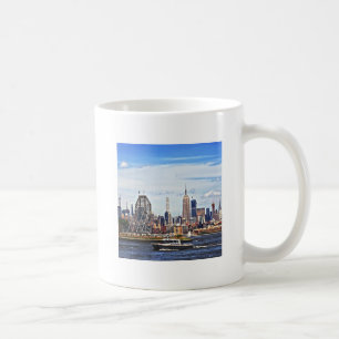 Jersey City NJ - Polizeiboot von Colgate Clock Kaffeetasse
