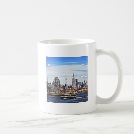 Jersey City NJ - Polizeiboot von Colgate Clock Kaffeetasse (Rechts)