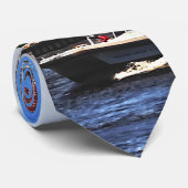 Jersey City NJ - Polizeiboot von Colgate Clock Krawatte (Gerollt)