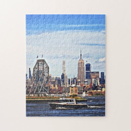 Jersey City NJ - Polizeiboot von Colgate Clock Puzzle (Vertikal)