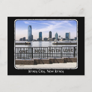 Jersey City Skyline One Need Verlasst nie Grenze Postkarte