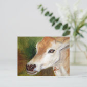 Jersey Cow aceo Postcard Postkarte (Stehend Vorderseite)