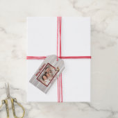 Jersey Cow, Barnholz, Foto "Moory Christmas" Geschenkanhänger (Mit Garn)