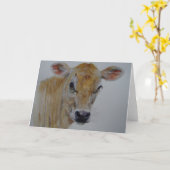 Jersey Cow Greetings Card Karte (Gelbe Blume)