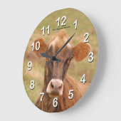 Jersey Cow Große Wanduhr (Winkel)