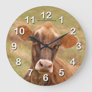 Jersey Cow Große Wanduhr