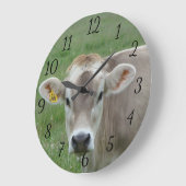 Jersey Cow Große Wanduhr (Winkel)