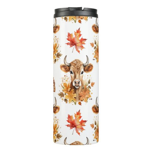 Jersey Cow Herbstlaubs Thermosbecher (Rückseite)