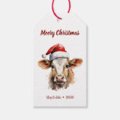 Jersey Cow "Moory Christmas" Geschenkanhänger (Vorderseite)