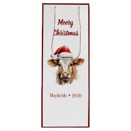 Jersey Cow "Moory Christmas" Geschenktüte Für Weinflaschen