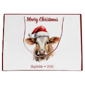 Jersey Cow "Moory Christmas" Große Geschenktüte (Vorderseite)