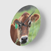 Jersey Cow Runde Wanduhr (Winkel)