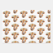 Jersey Cow Tragend Blume Floral Girl's Birthday Geschenkpapier Set (Vorderseite 2)