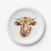 Jersey Cow Tragend Blume Floral Girl's Birthday