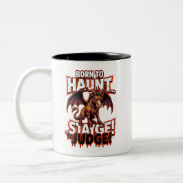 Jersey Devil Born To Haunt Funny Cryptid Humor Zweifarbige Tasse