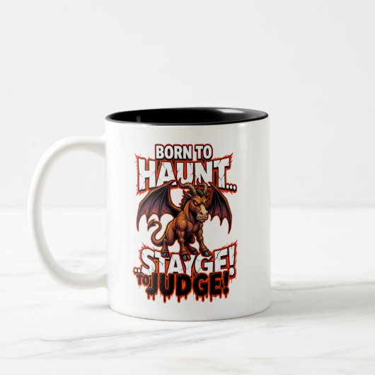 Jersey Devil Born To Haunt Funny Cryptid Humor Zweifarbige Tasse (Links)