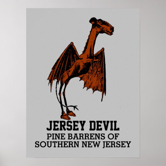 Jersey Devil Creature Cryptid Anpassbarer Text Poster (Vorne)
