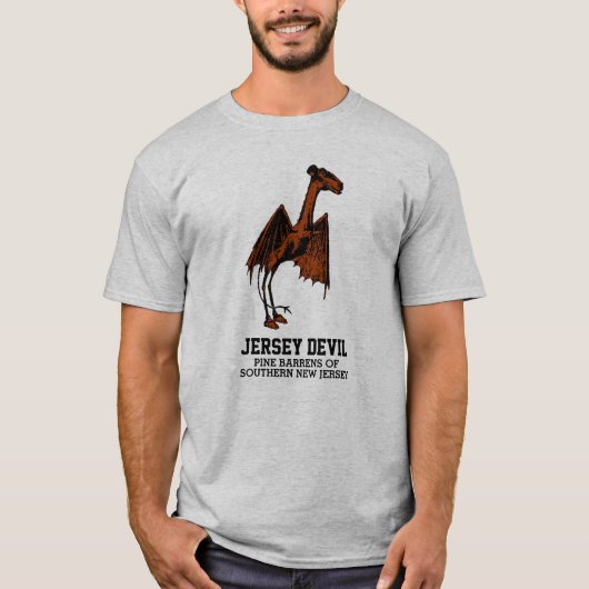 Jersey Devil Creature Cryptid Anpassbarer Text T-Shirt (Vorderseite)
