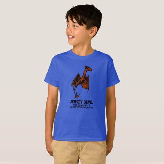 Jersey Devil Creature Cryptid Anpassbarer Text T- T-Shirt (Vorne ganz)