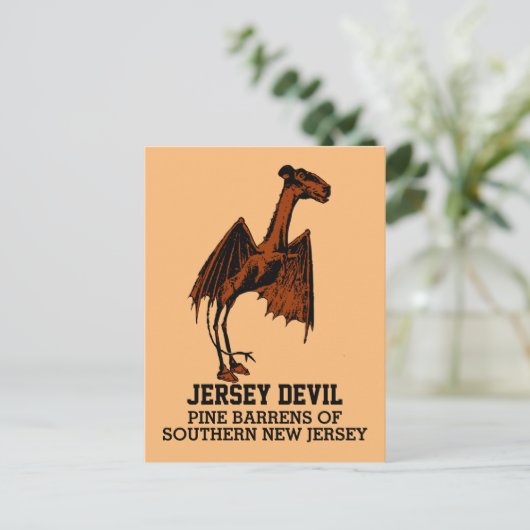 Jersey Devil Creature Cryptid Customizable Text Po Postkarte (Stehend Vorderseite)