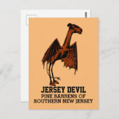 Jersey Devil Creature Cryptid Customizable Text Po Postkarte (Vorne/Hinten)
