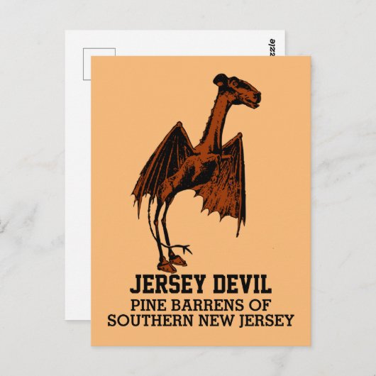 Jersey Devil Creature Cryptid Customizable Text Po Postkarte (Vorne/Hinten)