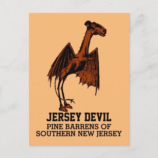 Jersey Devil Creature Cryptid Customizable Text Po Postkarte (Vorderseite)