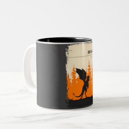 Jersey Devil Cryptid Book Cover Poster Zweifarbige Tasse (Vorderseite Links)