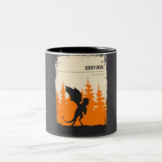 Jersey Devil Cryptid Book Cover Poster Zweifarbige Tasse (Mittel)