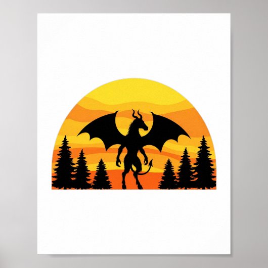Jersey Devil Sonnenuntergang — Vintage Kryptid Poster (Vorne)