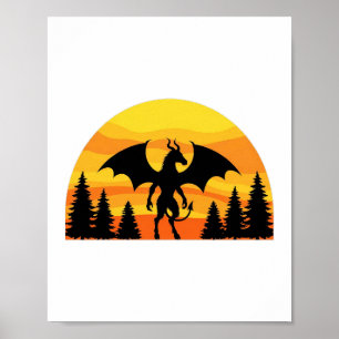 Jersey Devil Sonnenuntergangs-Silhouette Poster —