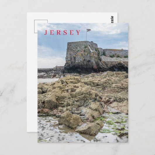 Jersey Elizabeth Castle Baselansicht Postkarte (Vorne/Hinten)