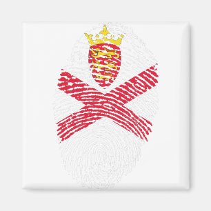 Jersey Flag Fingerprint Country Prix Identity Magnet