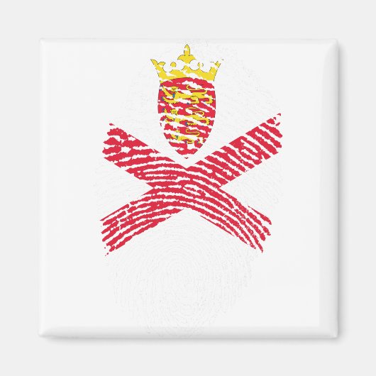 Jersey Flag Fingerprint Country Prix Identity Magnet (Vorne)