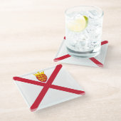 Jersey Flag Glasuntersetzer (Schrägansicht)