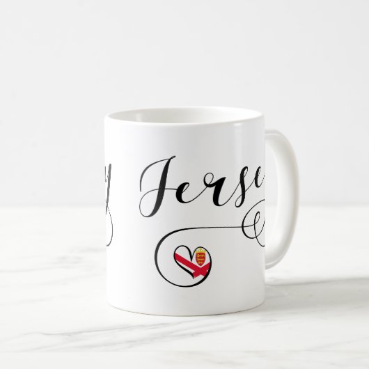 Jersey Flag Heart, Kanalinseln Kaffeetasse (VorderseiteRechts)