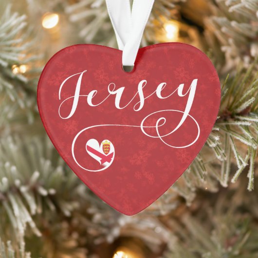 Jersey Flag Heart, Kanalinseln Ornament (Baum)